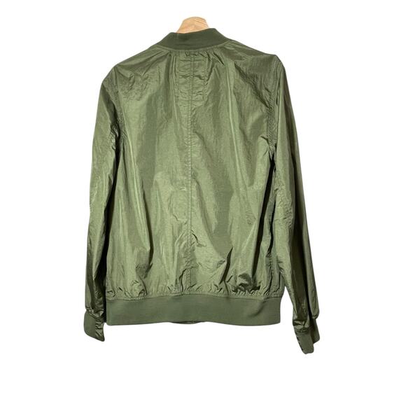 GAP Mens Bomber Windbreaker Jacket Olive Army Green Size Small Water Resistant - Picture 2 of 5